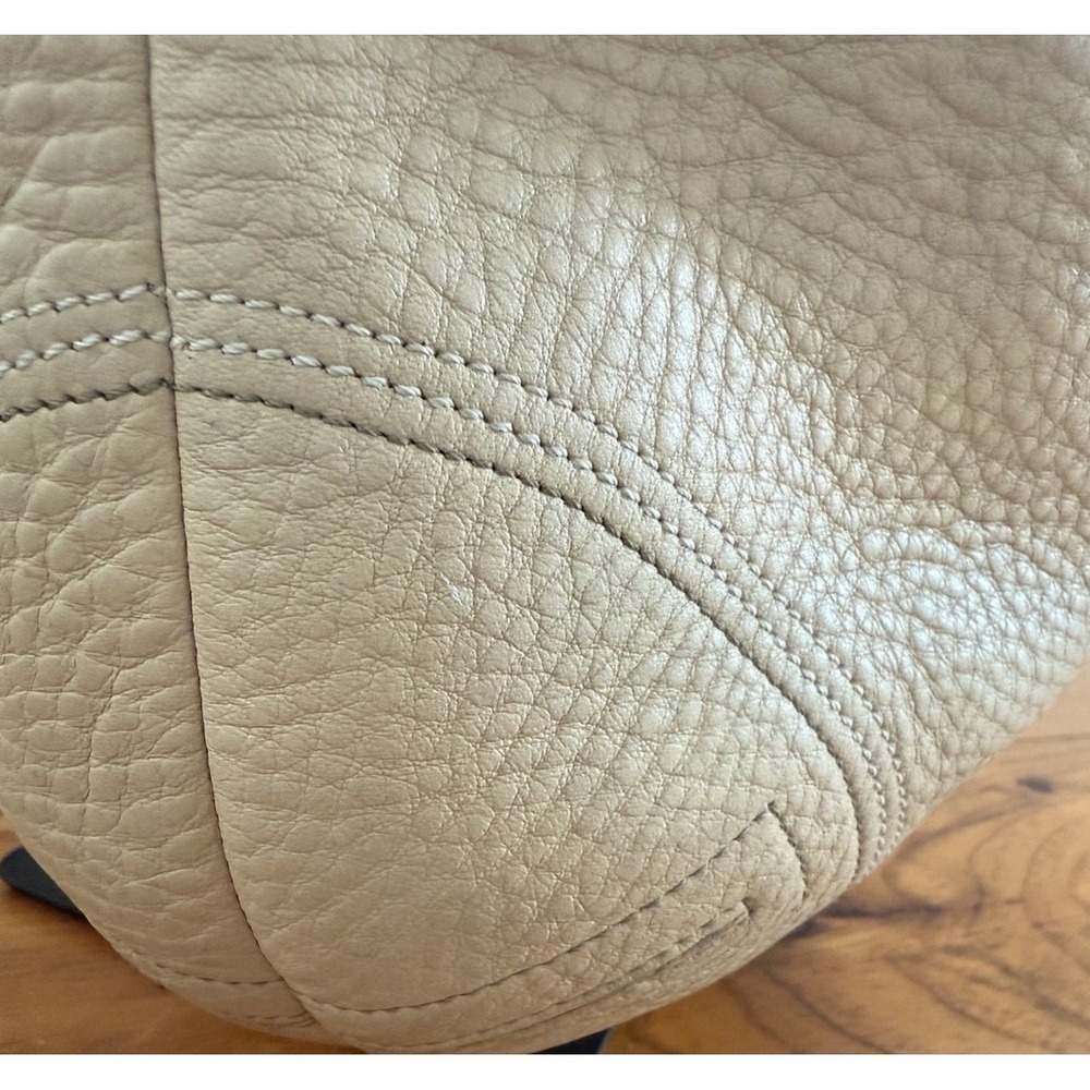 VTG Coach Beige Pebbled Full Grain Leather Large Shoulder Hobo Bag 3227 Y2K - Picture 4 of 13
